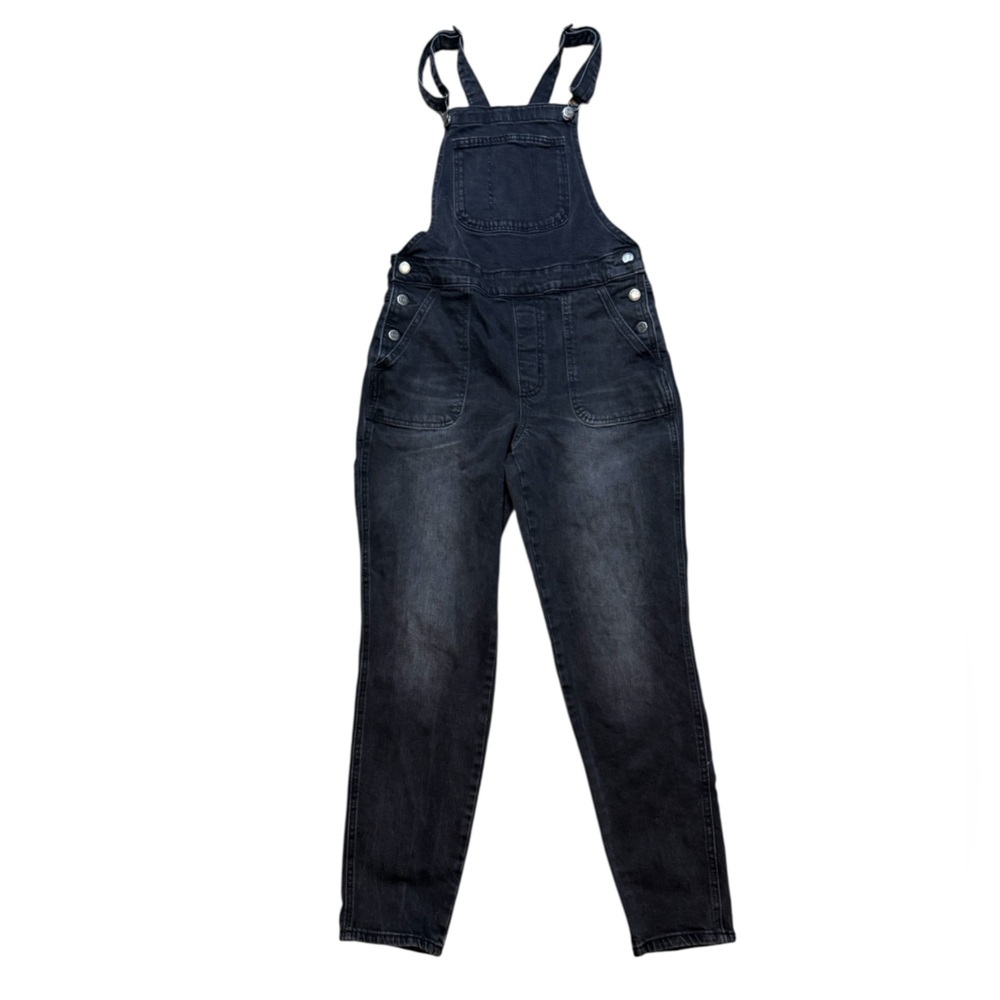 Old Navy Women’s Black Denim Overalls Size 4 Adjustable Straps Pockets